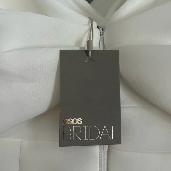 ASOS Maeve Sculpted Off Shoulder Statement Dress in Ivory US 8 - Picture 12 of 16